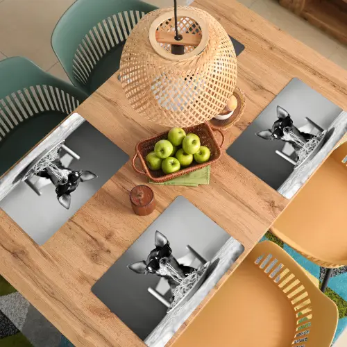 Chihuahua - Hond - Zonnebril - Humoristisch - Zwart - Wit - Spaghetti Placemat vinyl groot -zzsfeer5_Kitchenyeah-website