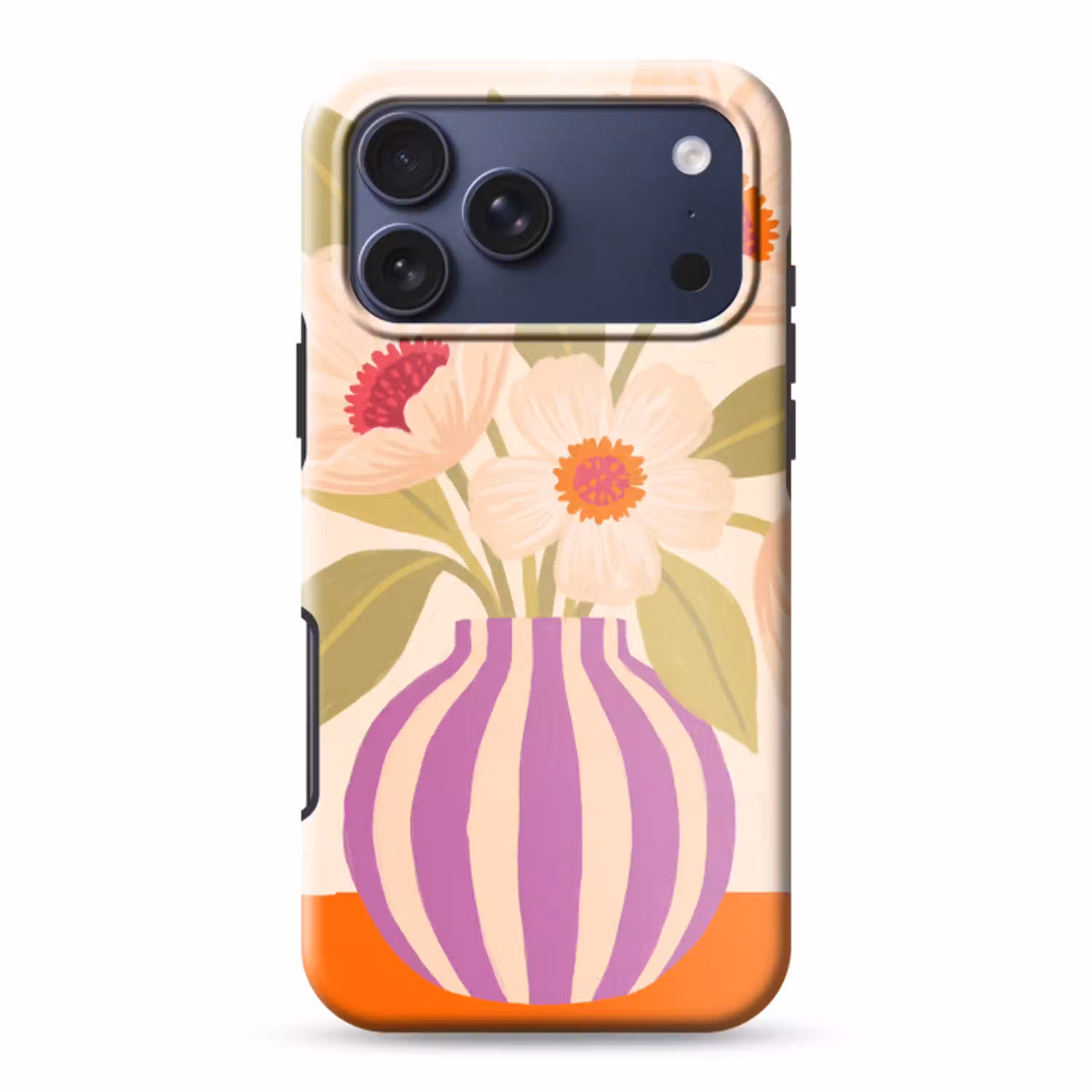 Bloemen - Vaas - Abstract - Paars - Oranje Toughcase MagSafe Apple iPhone 17 Pro Max klein -3d