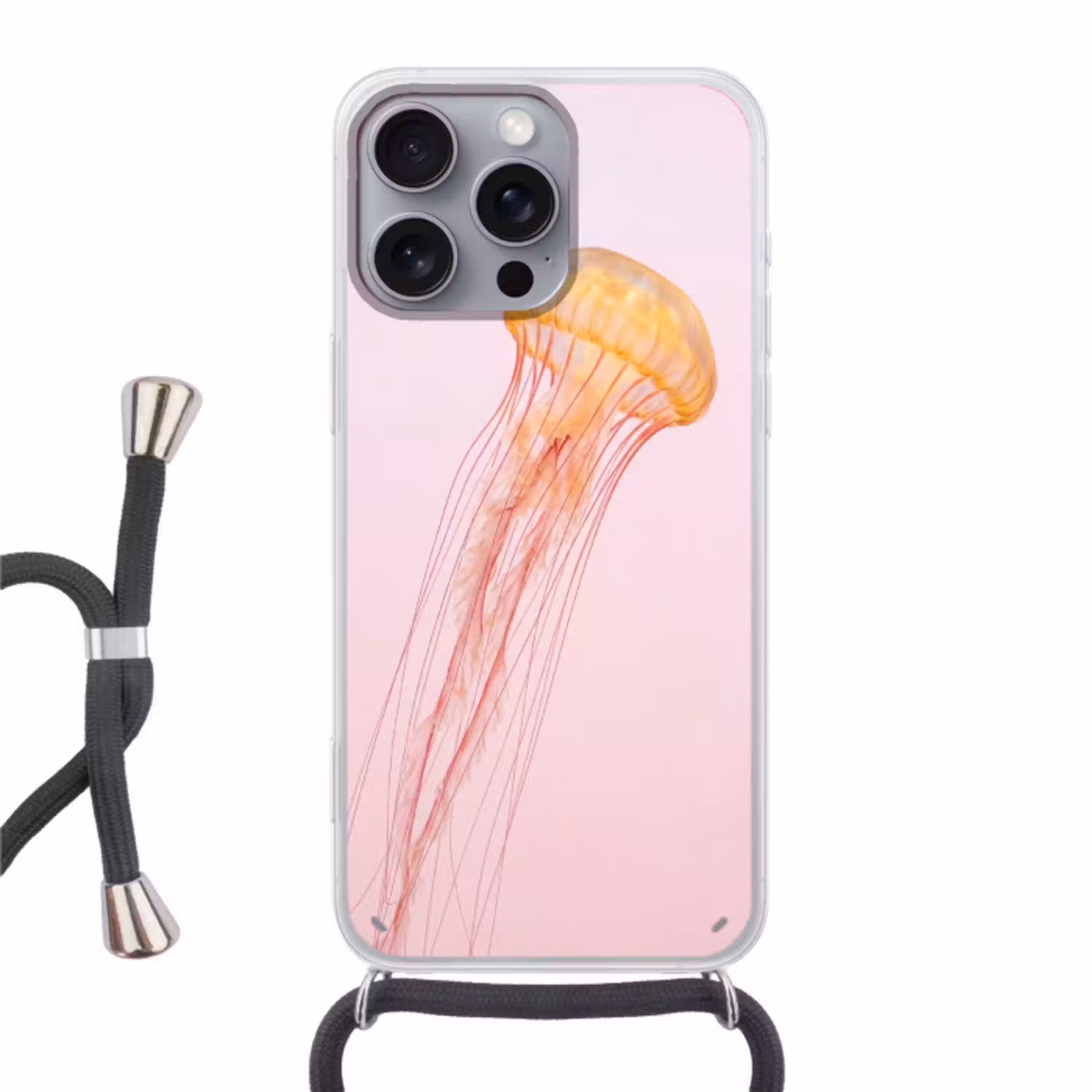 Sierlijk - Kwal - Roze Hoesje iPhone 16 Pro Max met koord klein -3d