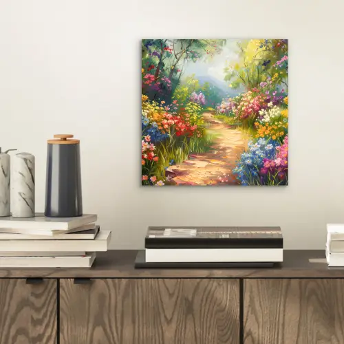 Natuur - Landschap - Bloemen - Kleurrijk aluminium wit klein -sfeer1
