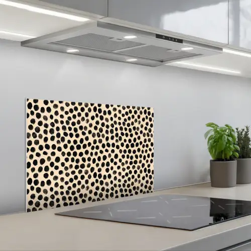 Stippen - Patroon - Zwart keuken achterwand spatscherm klein 900 -3d_schuin
