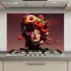 Vrouw - Donuts - Kleurrijk keuken achterwand spatscherm klein -3d_website