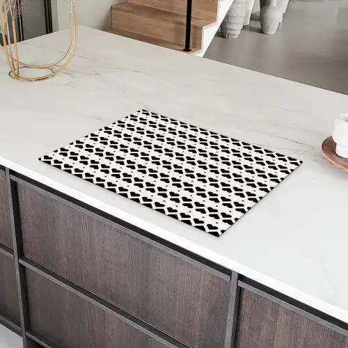 Harten - Lijn - Wit - Zwart Inductie beschermer vinyl 3mm klein 276 -sfeer8