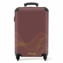 Minimal - Kastanjebruin met gouden golven NBS - Handbagage koffer - Unisex middel -productfoto_recht
