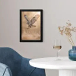 Buizerd - Roofvogel - Natuur - Bruin fotolijst zwart zonder passe partout klein -sfeer4