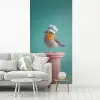 Roodborstje - Vogel - Koksmuts - Sokkel fotobehang vinyl groot -woonkamer