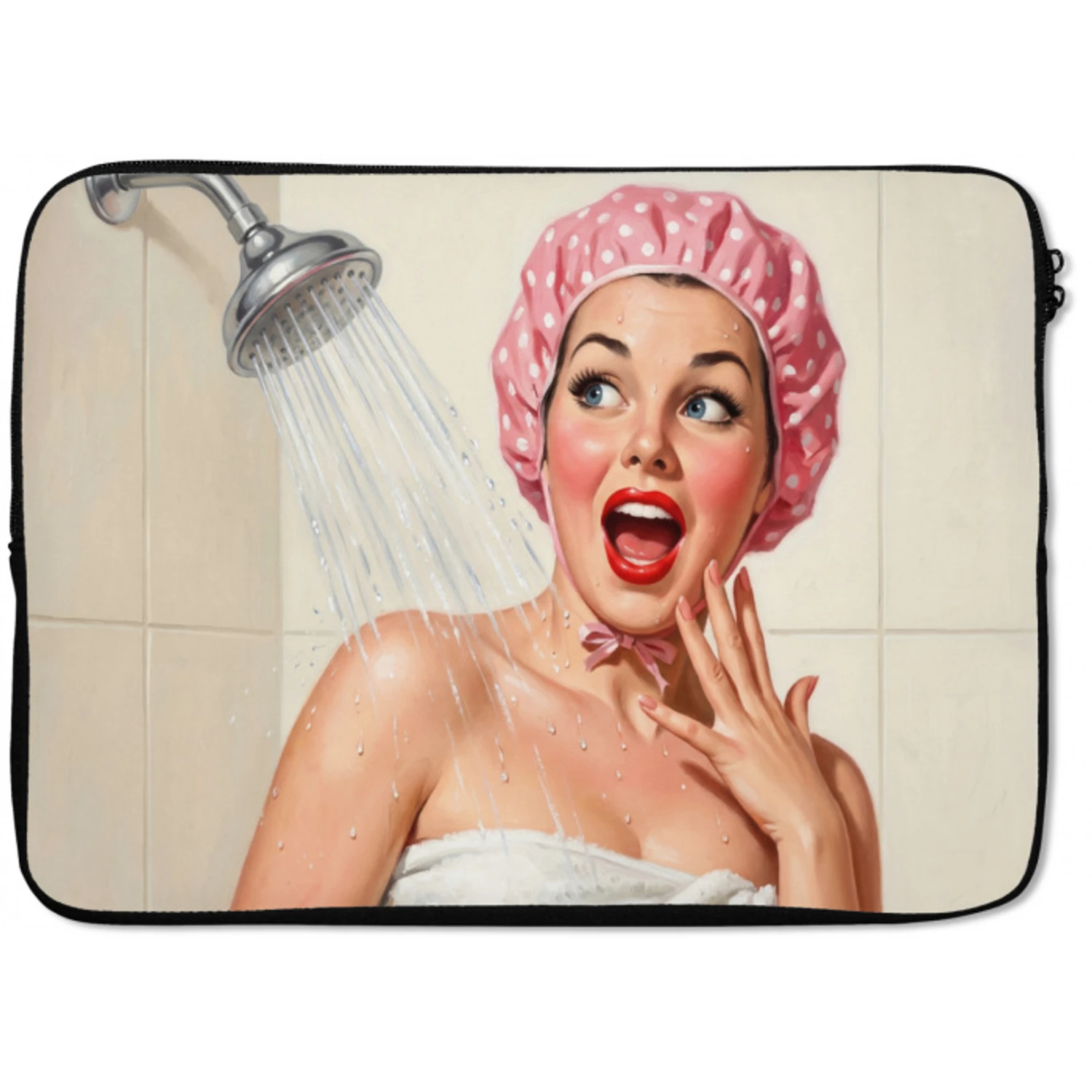 Vrouw - Douche - Roze laptophoes neopreen klein -zkaufland3dotto