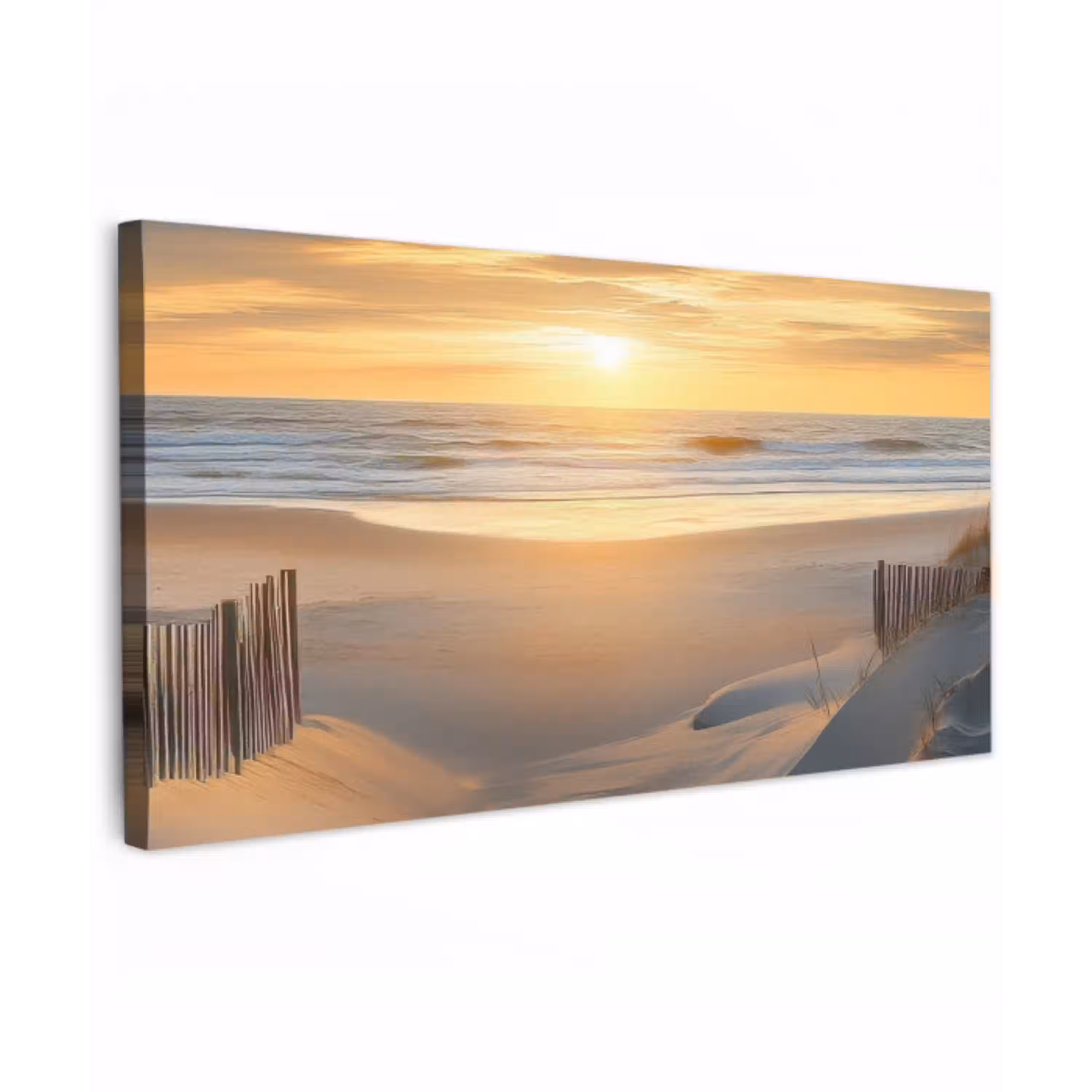 Strand - Duinen - Zonsondergang Tuinposter op houten frame 2 cm dik xxl -3d