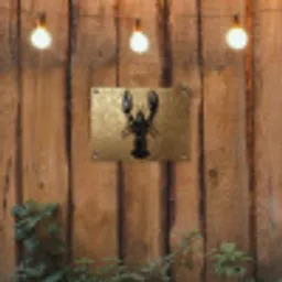 Kreeft - Zwart - Goud - Luxe tuinposter los doek klein -sfeer1