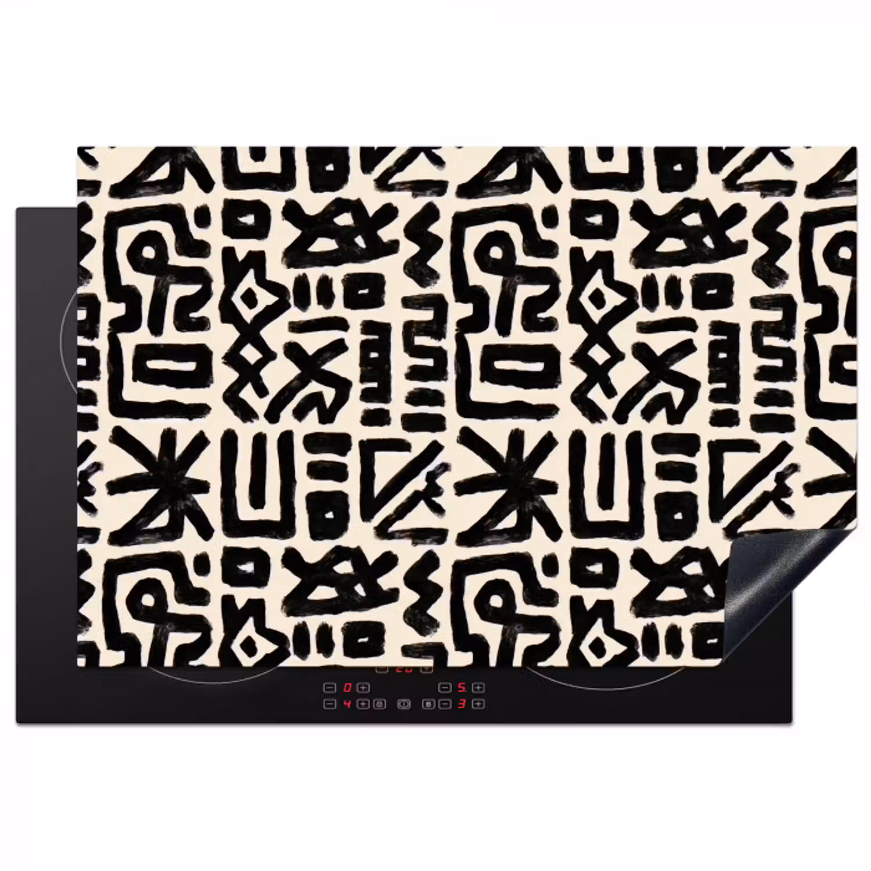 Geometrisch - Figuren - Zwart Inductie beschermer vinyl 3mm klein 276 -3d