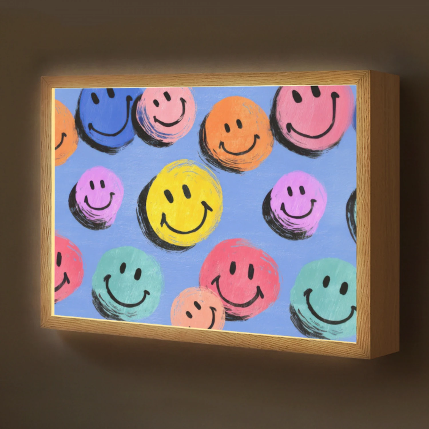 Smileys - Kleurrijk Light Box met batterij (Wandlamp kind) middel -z3d_website