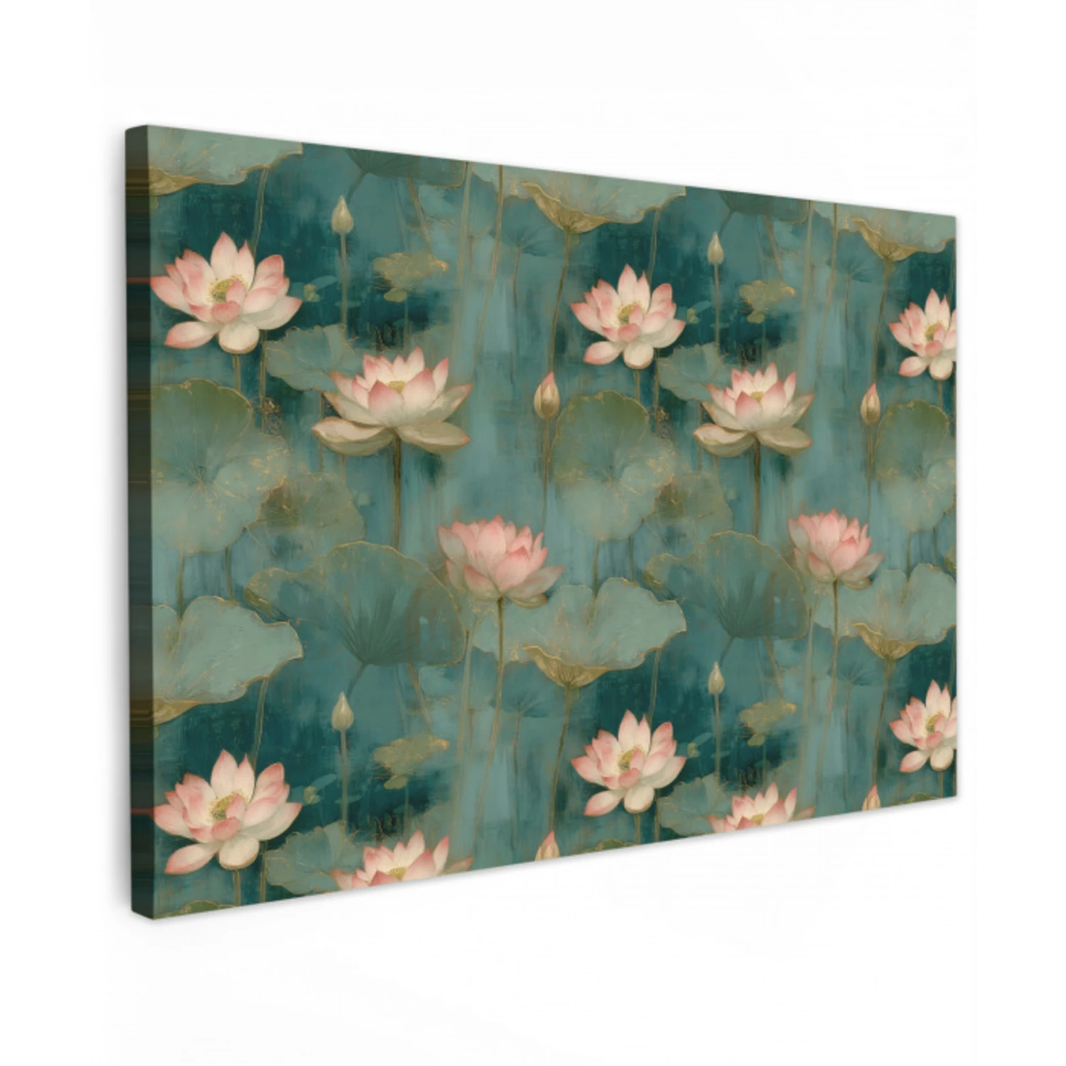Botanisch - Bloemen - Roze Tuinposter op houten frame 2 cm dik klein 845 -3d