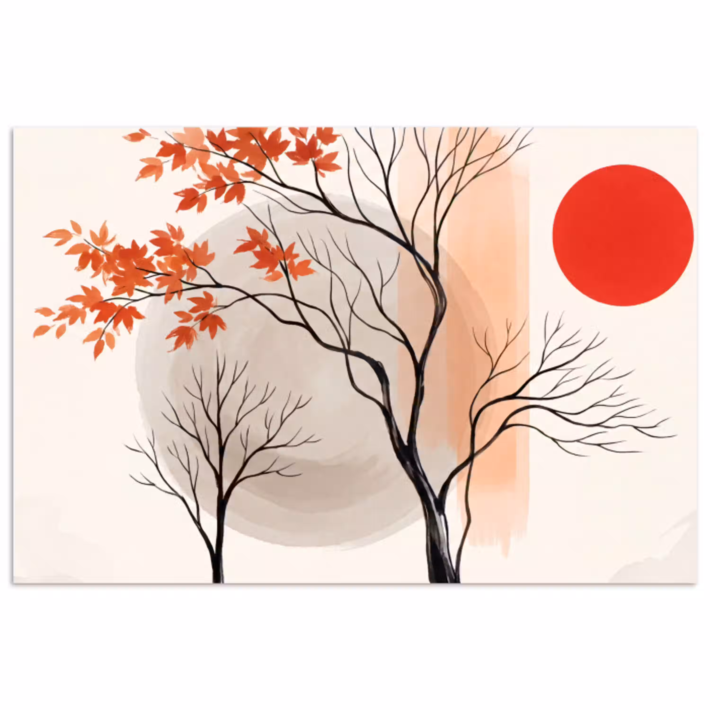 Boom - Rood - Abstract poster papier klein -3d