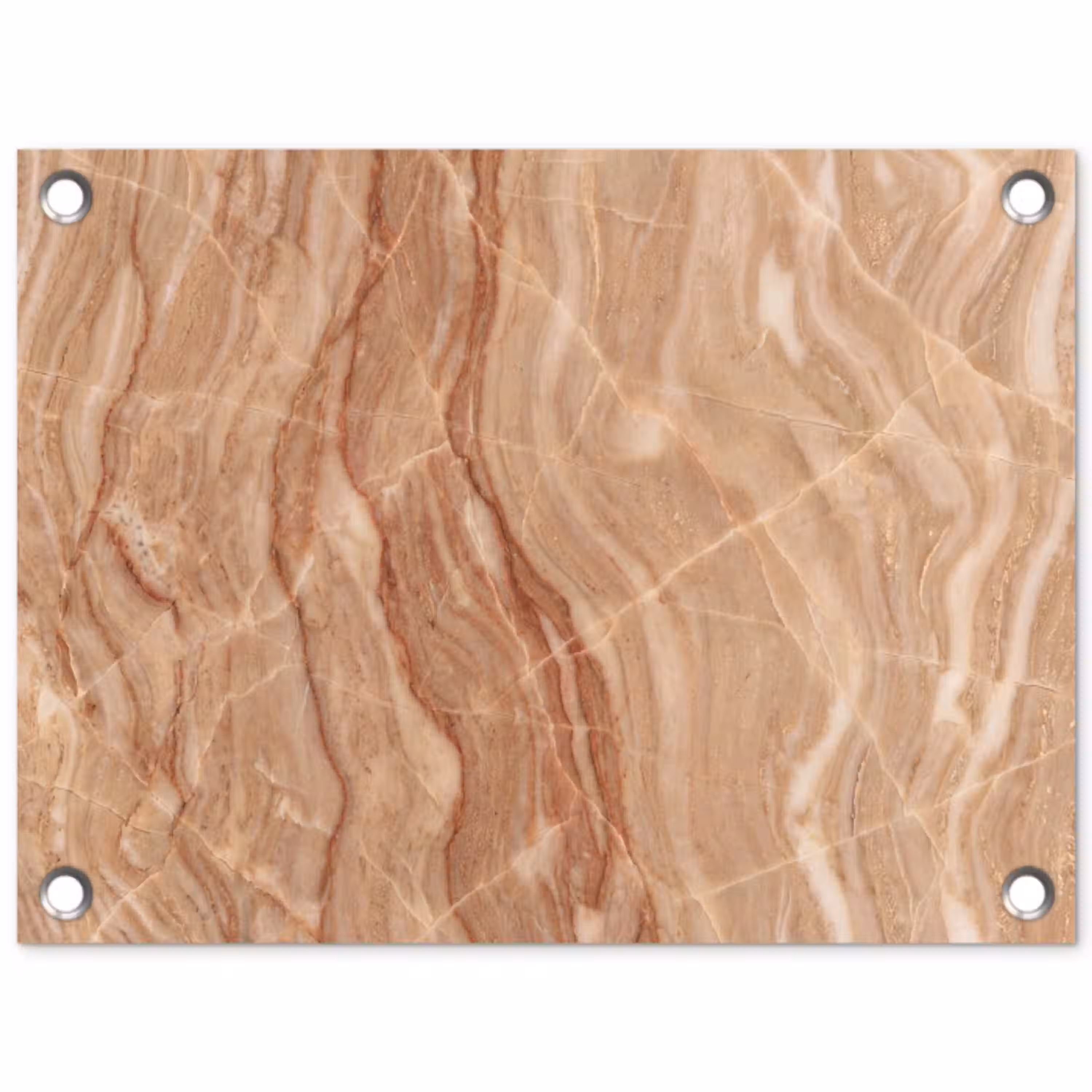 Marmer - Ader - Natuur - Abstract - Beige tuinposter los doek klein -3d
