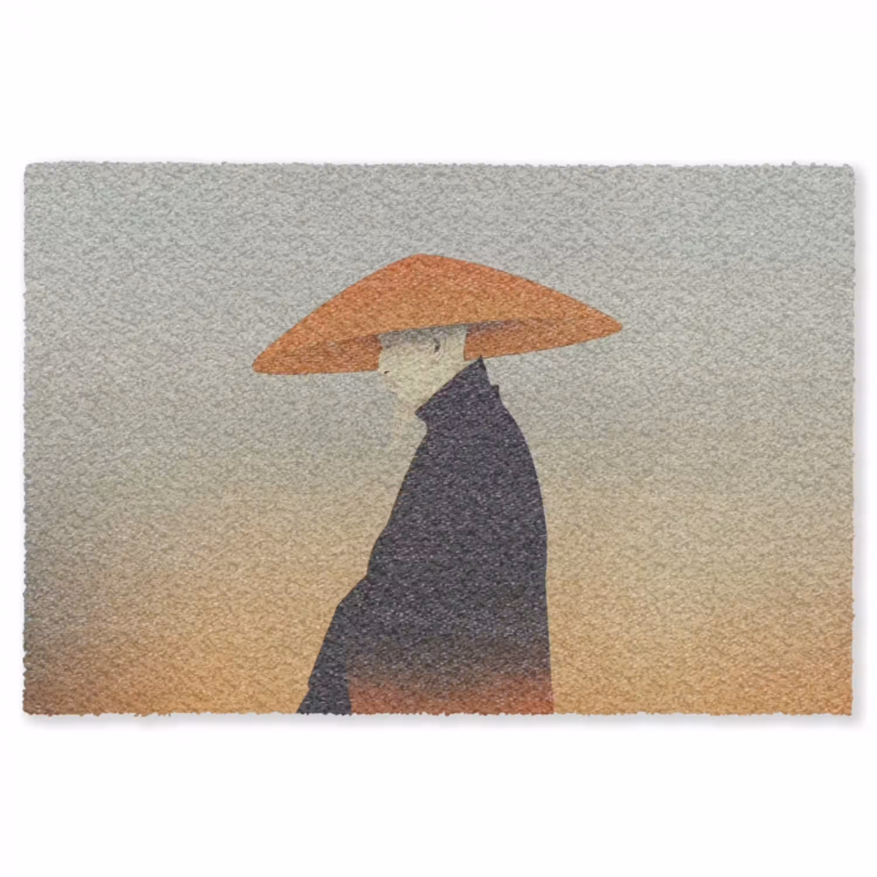 Minimalistisch - Silhouet - Oranje Vloerkleed Rechthoek klein -3d