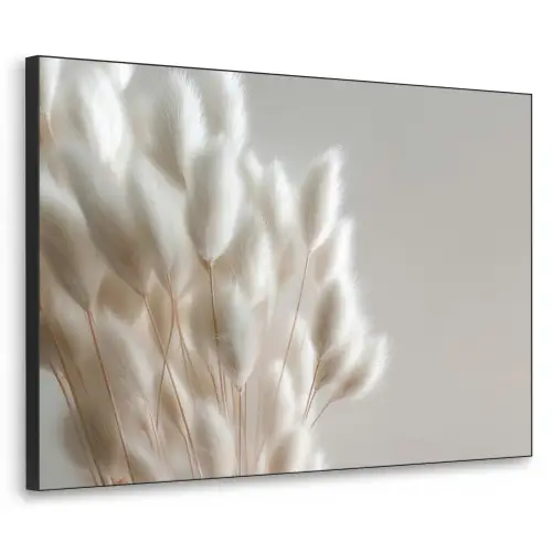 Pluimen - Beige - Minimalistisch Textielframe zwart klein -3d