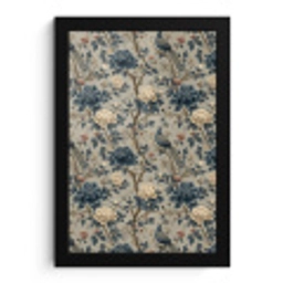 Pauw - Bloemen - Blauw fotolijst zwart zonder passe partout klein 224 -3d