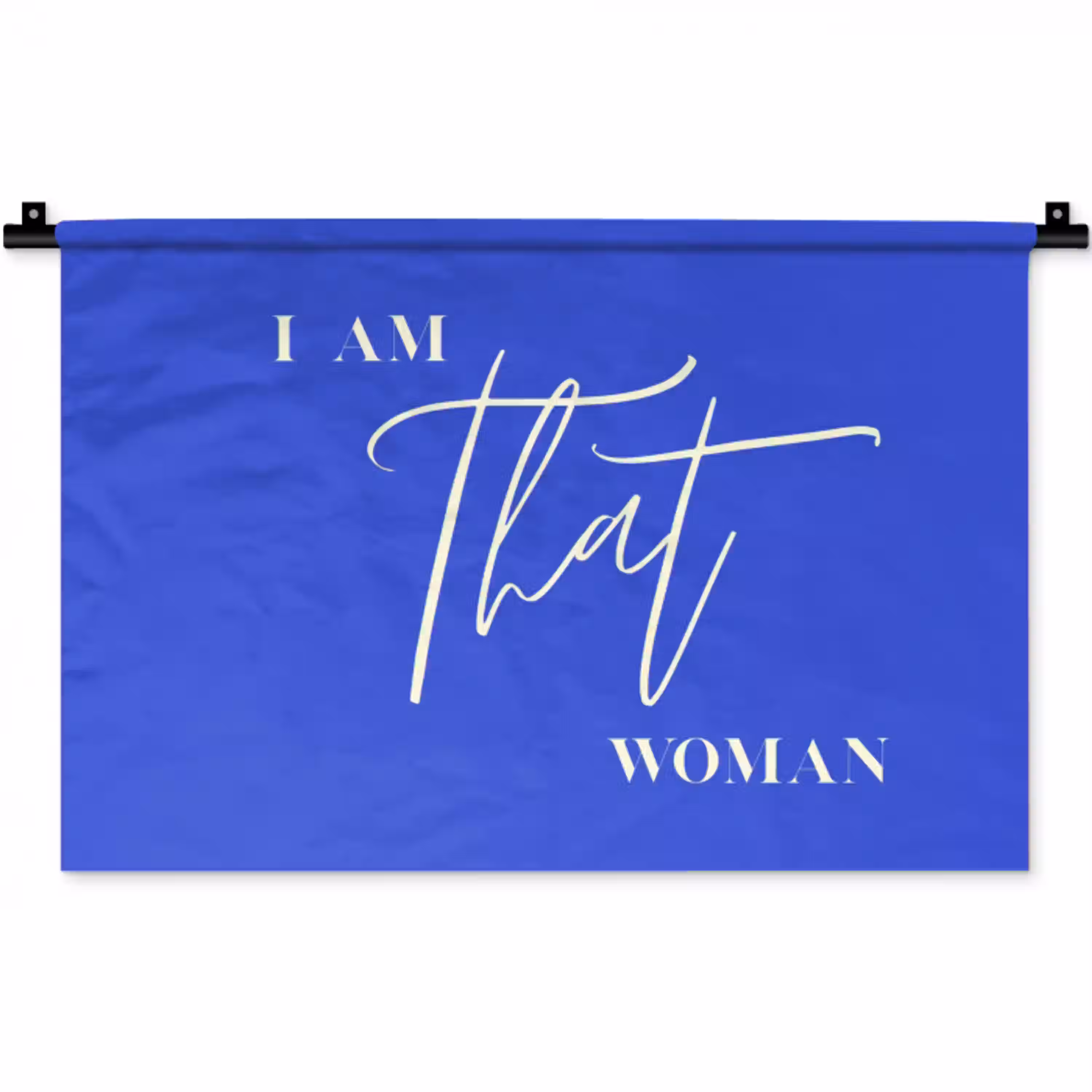 Blauw - I am that woman - Sierlijk - Minimalistisch Wandkleed katoen klein -zz3d