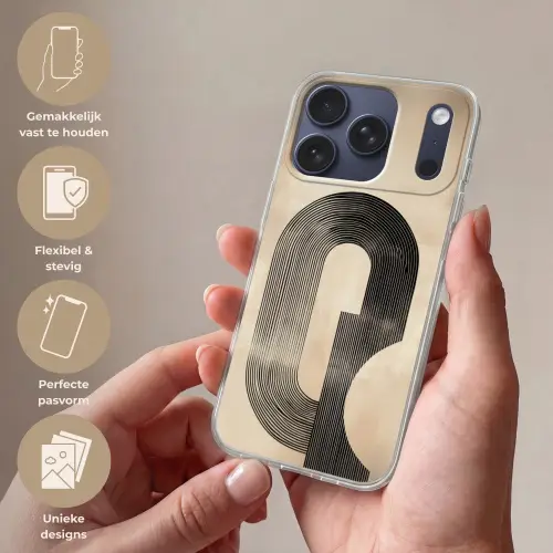 Boog -  Strepen - Minimalistisch - Zwart Telefoonhoesje iPhone 17 Pro klein -sfeer3_NL