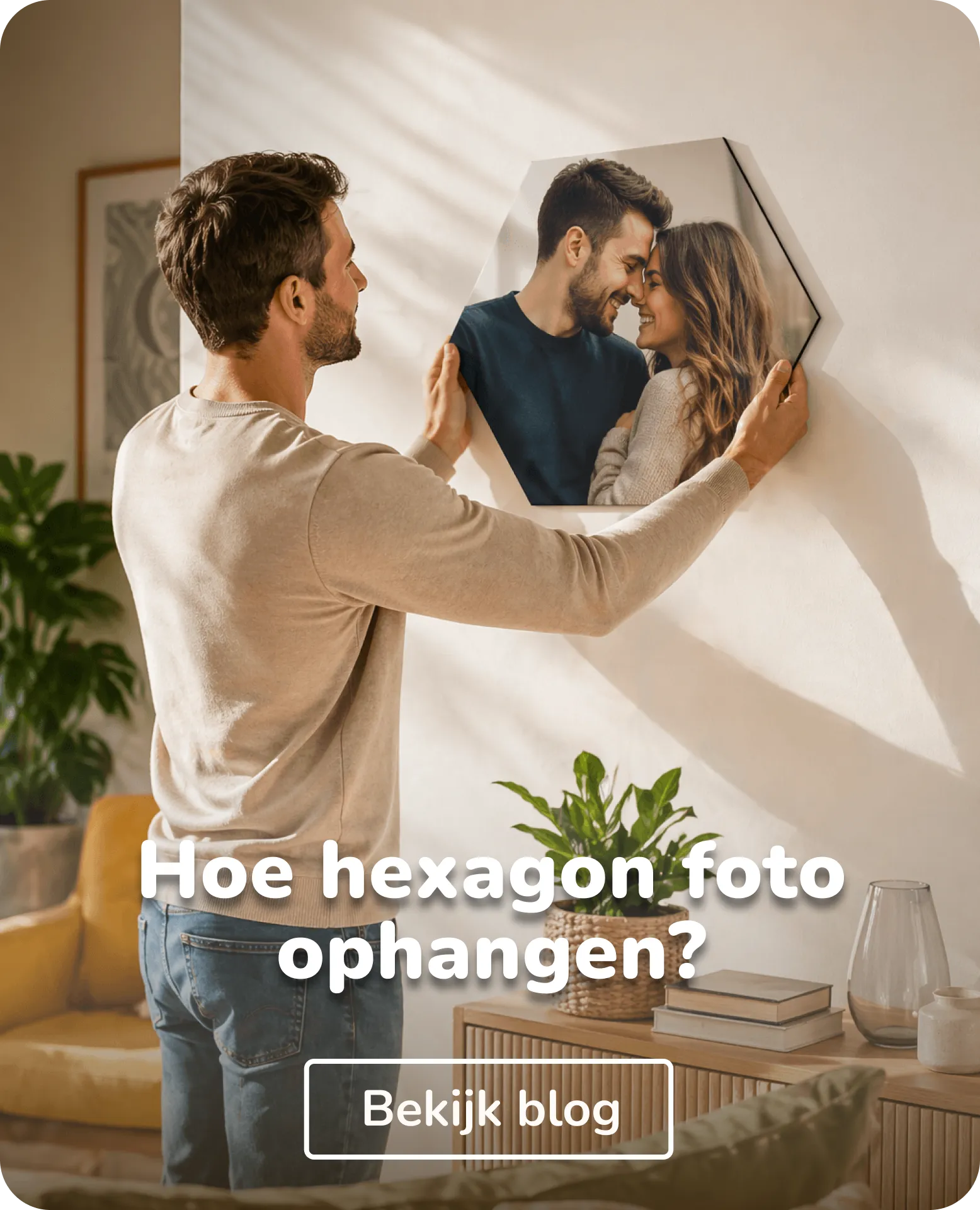 hexagon foto ophangen