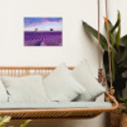Perfecte lavendelrijen bij zonsopgang tuinposter los doek klein -sfeer7