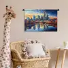 Zonsondergang Frankfurt - Stad - Skyline - Water Wandkleed katoen klein -wsfeer5_kind