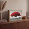 Boom - Rood - Natuur - Zwart wit Light Box met batterij (Wandlamp) middel -sfeer2