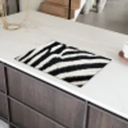Zebra - Vacht - Klassiek - Zwart - Wit Inductie beschermer vinyl 3mm klein -sfeer8