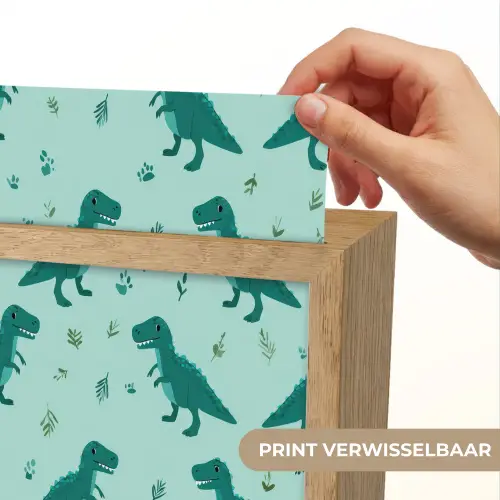 Donkergroen - Dinosaurussen - Afdrukken - Bladeren Light Box met kabel (Kinderlampje) klein -USP_websiteprintNL