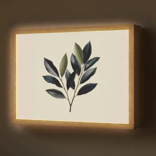 Ovaal - Olijfgroen - Simpel Light Box met batterij (Wandlamp) middel -z3d_website