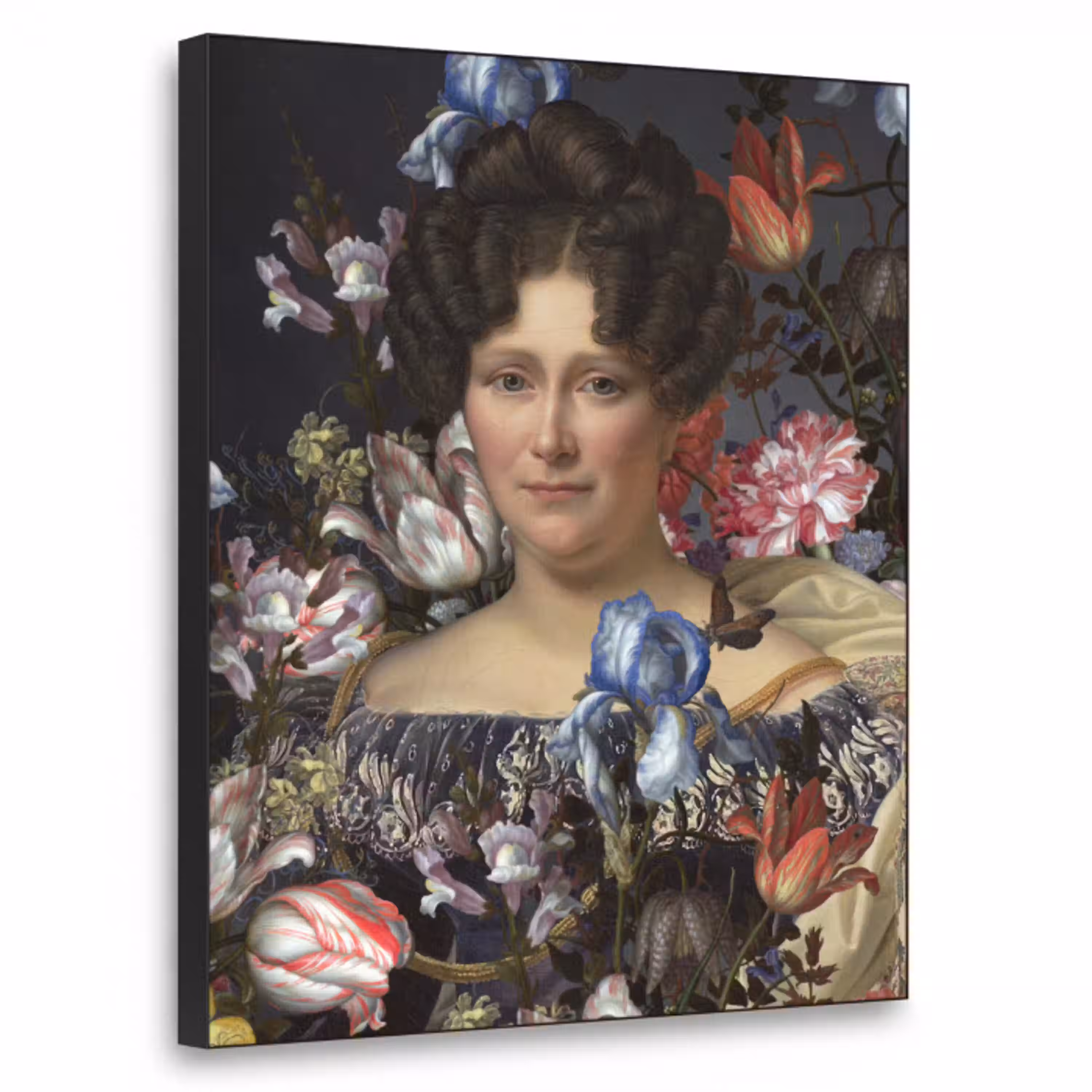 Johanna Henriette Engelen - Dubois Drahonet - Bloemen Textielframe zwart klein -3d