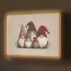 Kabouters - Kerst - Sneeuw - Puntmutsen Light Box met batterij (Wandlamp) middel -z3d_website