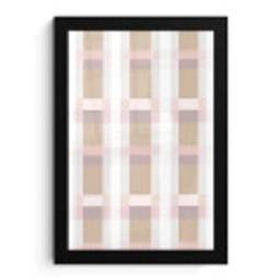 Ruitpatroon - Aardetinten - Minimalistisch fotolijst zwart zonder passe partout klein 224 -3d