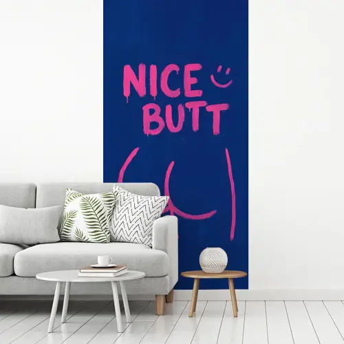 Brutaal - Grappig - Blauw fotobehang vinyl groot -woonkamer