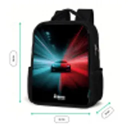 Sportwagen - Lichtstralen - Neon - Blauw Rugzak - Zwart middel -productfoto_formaten