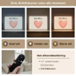 Hart - Rood - Minimalistisch Light Box met batterij (Wandlamp kind) middel -USP_lichtkleurNL