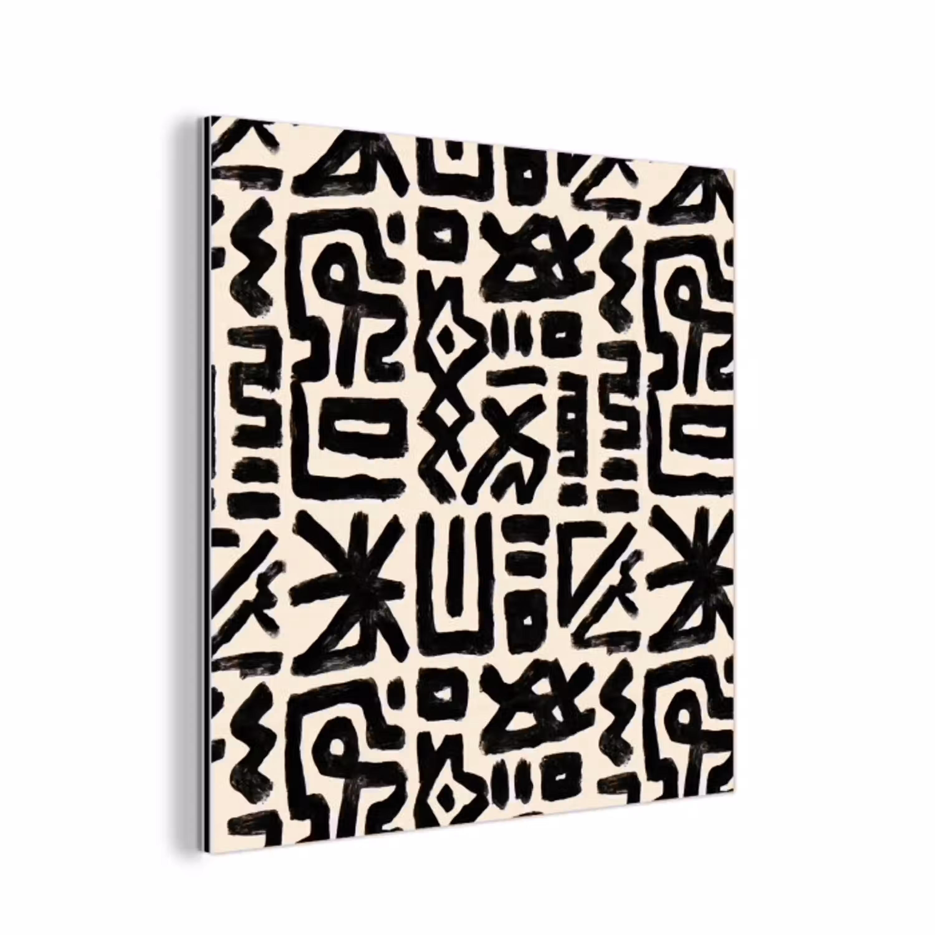 Geometrisch - Figuren - Zwart aluminium wit klein 46 -3d