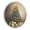 Kerstboom - Cadeaus - Goud Akoestische PET Vilt - Rond klein -3d