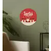 Illustratie - Kerstman - Rendieren - Rood Wandcirkel behangsticker klein -sfeer2