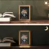 Hout - Vaas - Kleuren - Bloemen Light Box met kabel (Tafellamp) klein -sfeer3