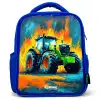 Tractor - Groen - Abstract - Penseelstreken Kinderrugzak - Blauw middel -3d