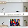 Bloemen - Bladeren - Abstract - Rood keuken achterwand spatscherm klein -voor_na_DE