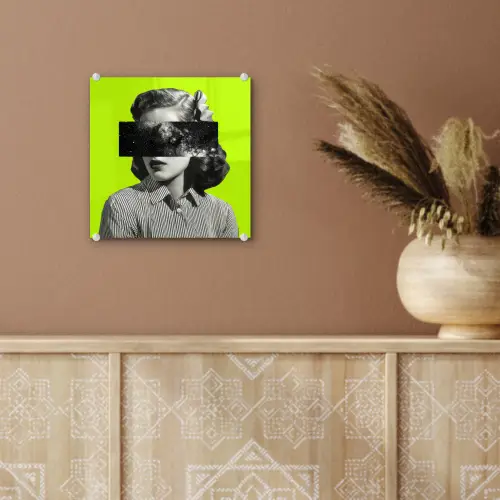 Vrouw - Sterrenhemel - Groen plexiglas 5mm klein -sfeer5