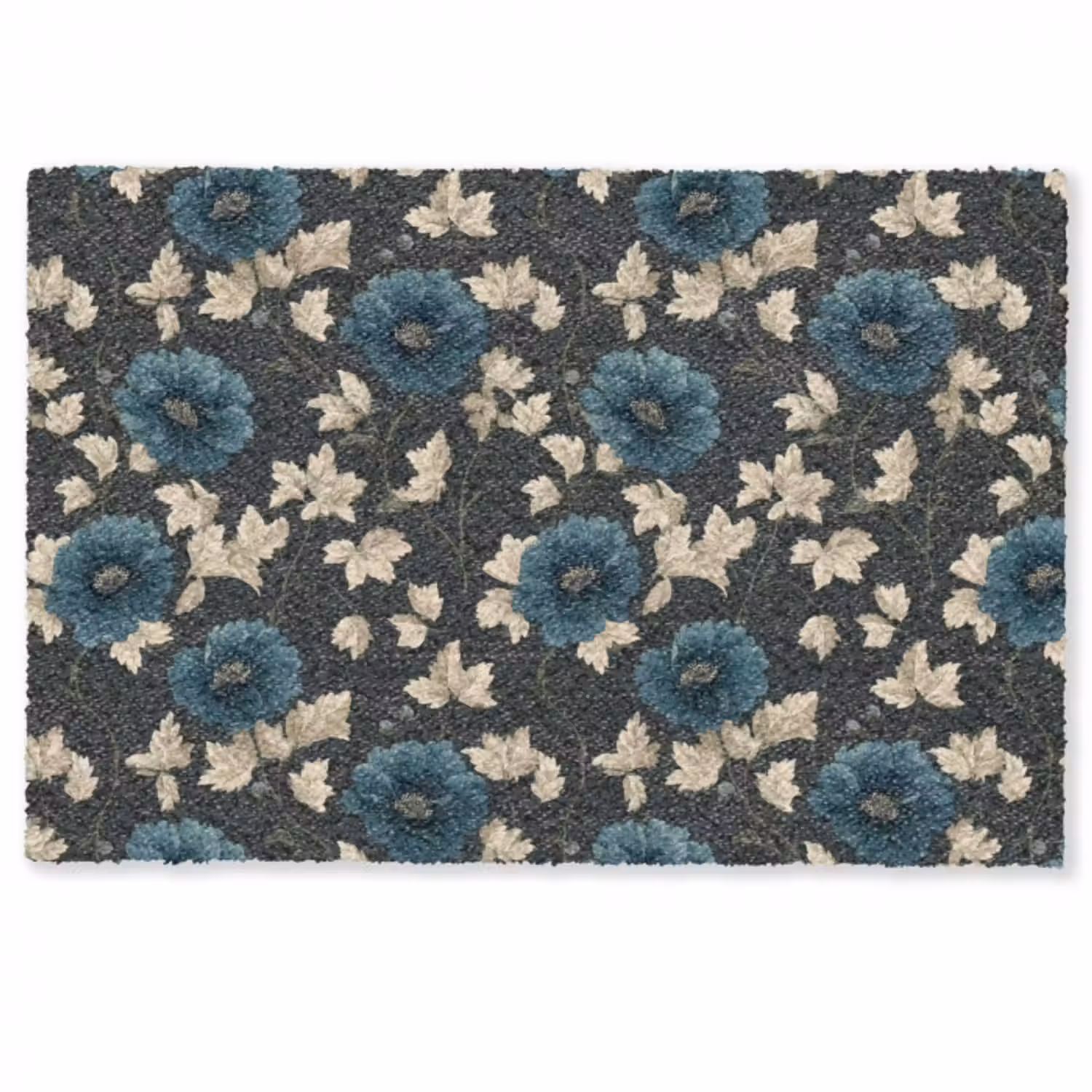 Fußmatte - Botanisch - Blumen - Blau
