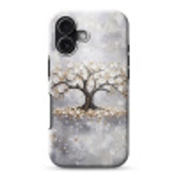 Boom - Bloemen - Natuur - Abstract - Wit Toughcase MagSafe Apple iPhone 17 klein -3d