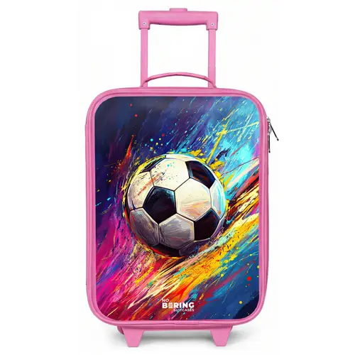 Neon - Voetbal - Kleurrijk Kinderkoffer - Roze klein -zz3dotto