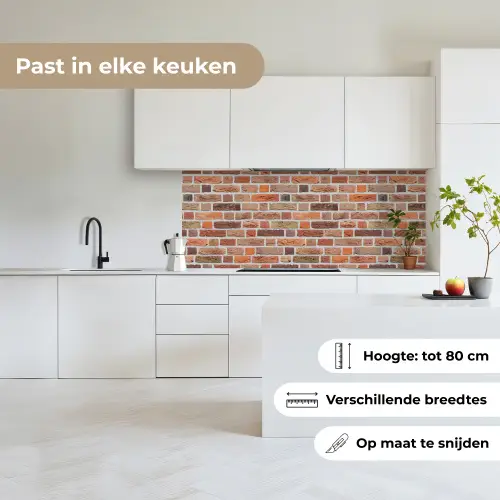 Bakstenen - Aardetinten - Muur - Rustiek keuken achterwand 2 middel 871 -sfeer4_NL