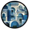 Abstract - Islamitisch - Blauw - Wit Fotolijst rond zonder passe partout klein -3d