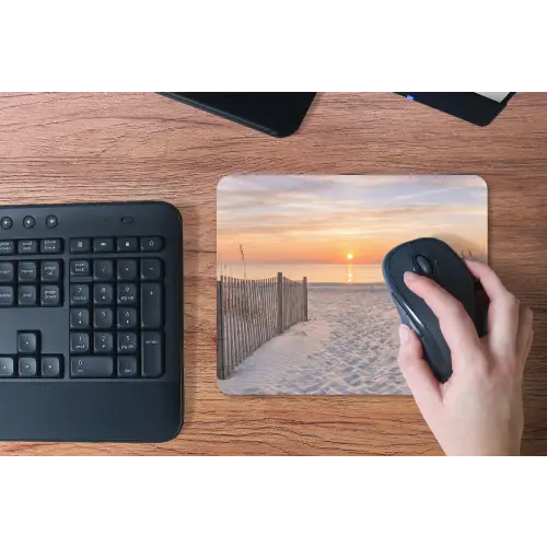 Zonsondergang - Strand - Zand muismat rubber klein -toetsenbord