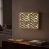 Schubben - Structuur - Goud Light Box met batterij (Wandlamp) middel 907 -sfeer1